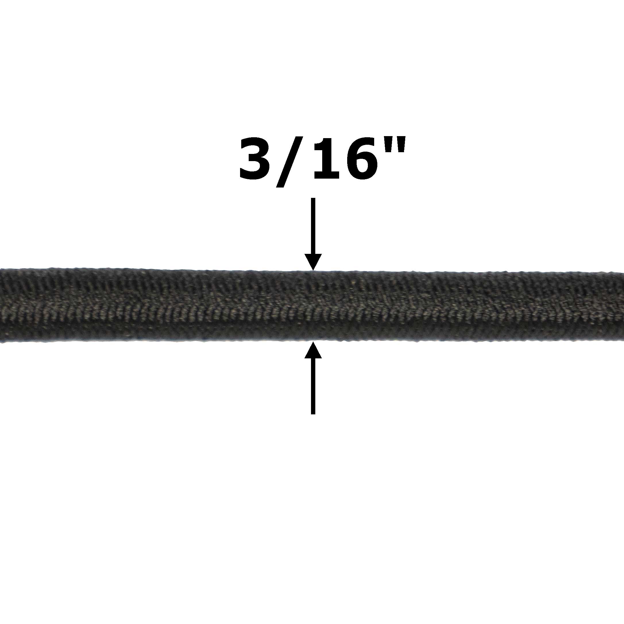 3/16''-5mm Black Polyester Shock Cord-Spool(500')